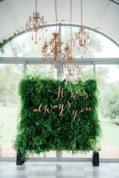 mur végétal mariage